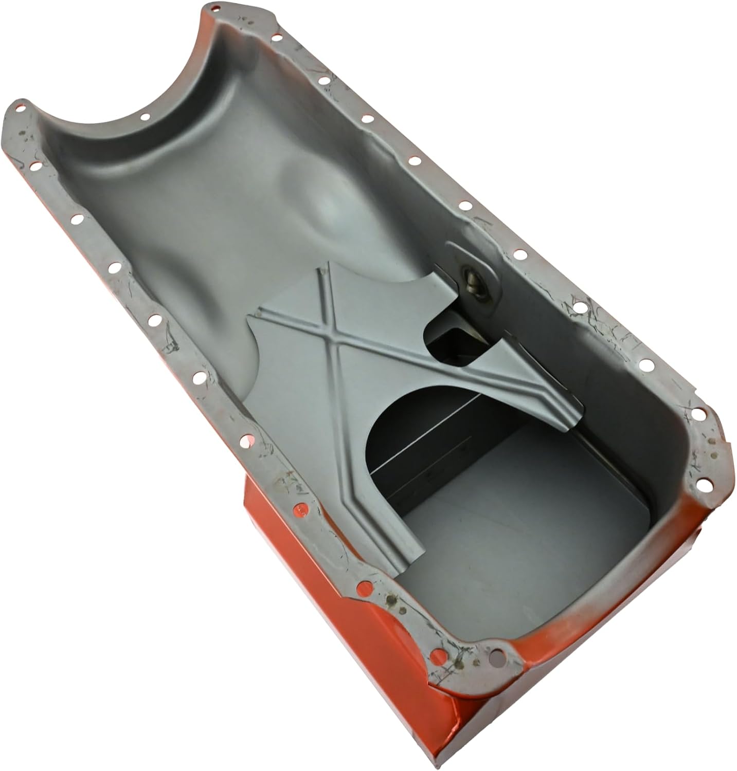 Steel Racing Oil Pan Fits 1965–90 Chevy Big Block 396-402-427-454 – Painted Orange Finish
