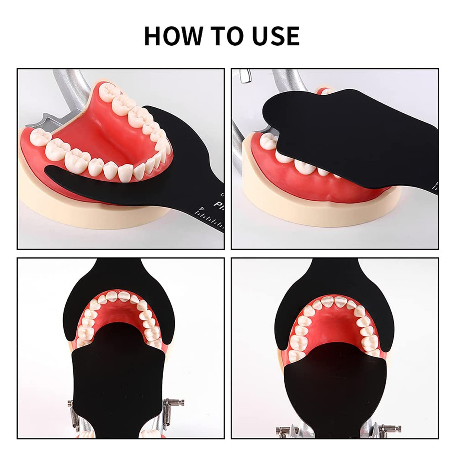 5 Stk. Zweiseitiger Dental-Reflektor, fotografischer Mundspiegel, 6 Stk., Dentalfotografie-Kontraster, Schwarzer Hintergrund, Intraoral-Fotografie