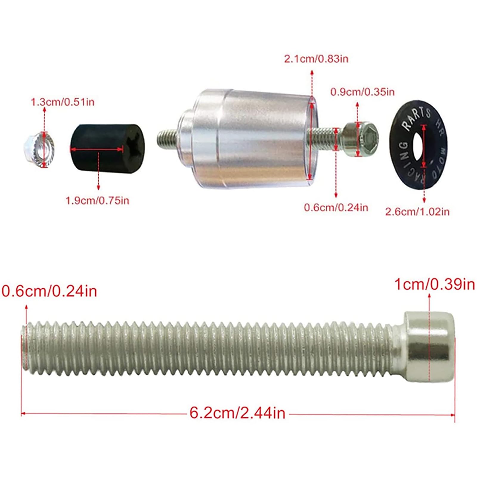Contrappesi Manubrio Moto 7/8 "22MM Manopole universali for manubrio moto Manubrio Tappo terminale for manubrio Accessori Bilancieri Manubrio Moto (Color : Blue)