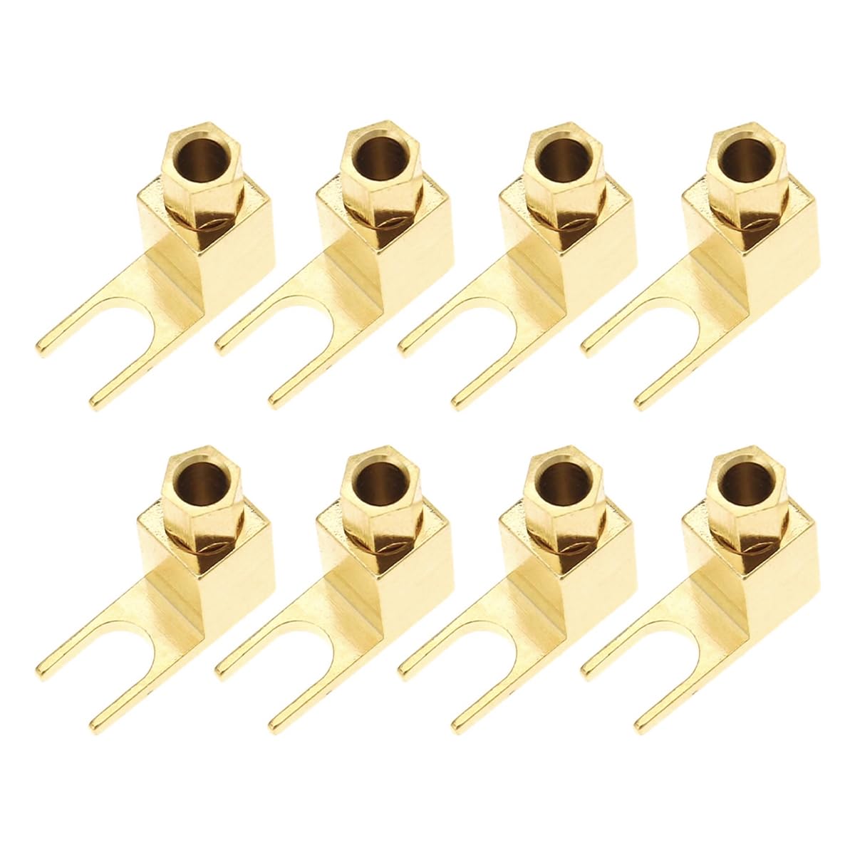 WANGCL 8 pezzi Connettore per cavo altoparlante, adattatore da banana a forcella Hi-End Cavo altoparlante Filo forcella rettangolare For-k e connettore a morsetto