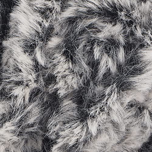 Image of NICEEC Faux Fur Yarn Super Soft, Chunky & Fluffy, Eyelash Yarn for Crochet & Knitting(Total Length 210yds /10.6oz) - Black with White /300g