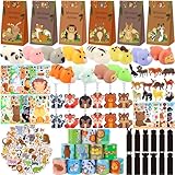 Mepmela Woodland Party Favors, 134 PCS Woodland Birthday Party Supplies - Wild Animals Themed Party Favors for Kids Birthday, Baby Shower, Woodland Party Decorations, Goodie Bag Stuffers