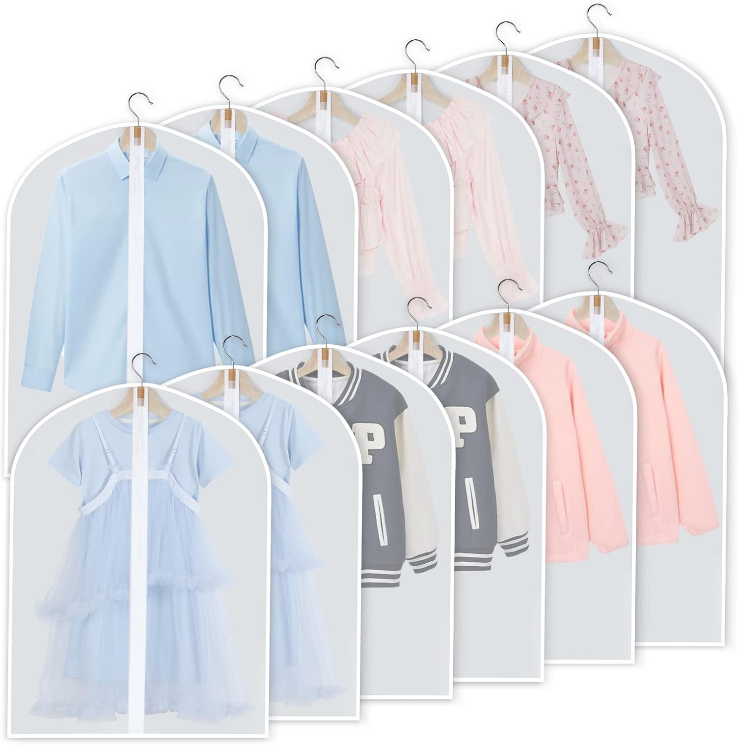 YYDSLEE Garment Bags for Hanging Clothes, Set of 12 Suit