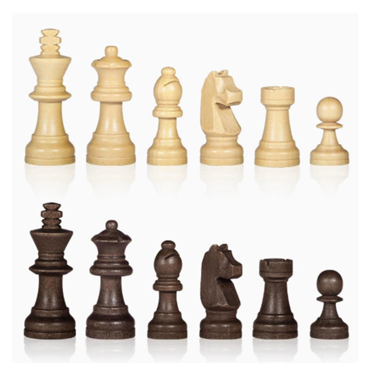 Set di scacchi in legno, scacchiera pieghevole
