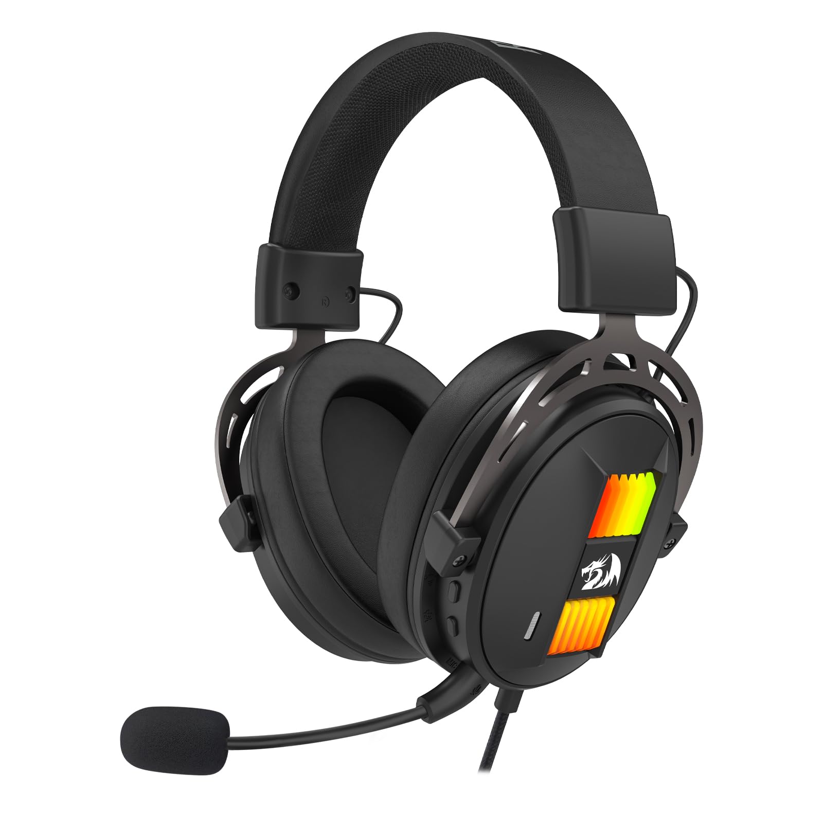 Redragon H375 Casque Gaming RGB USB Noir | casque gaming RGB son surround 7.1 pilotes 50mm coussinets confortables micro antibruit USB multi-plateformes noir