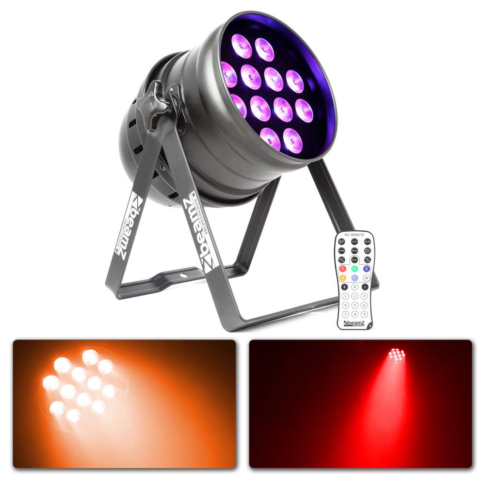 Beamz bpp200 Black – Disco Accessory (Black, LED, 12 Lamp (S), 18 W, Amber, Blue, Green, Red, Ultraviolet (UV), White, 10 Channels)