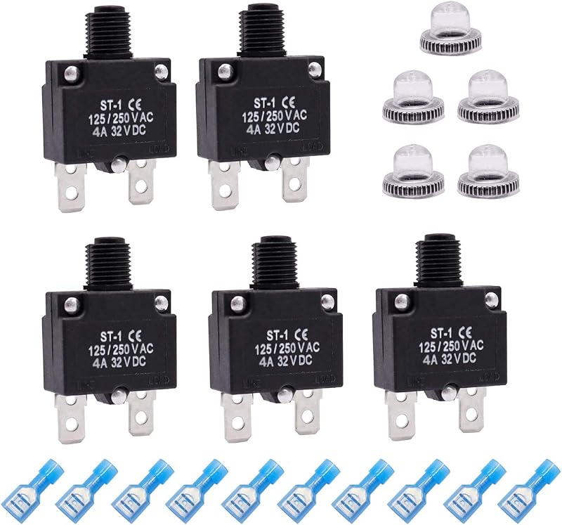 Disjuntor térmico 4 A mxuteuk de 1 polo com rearme manual – 5 unidades