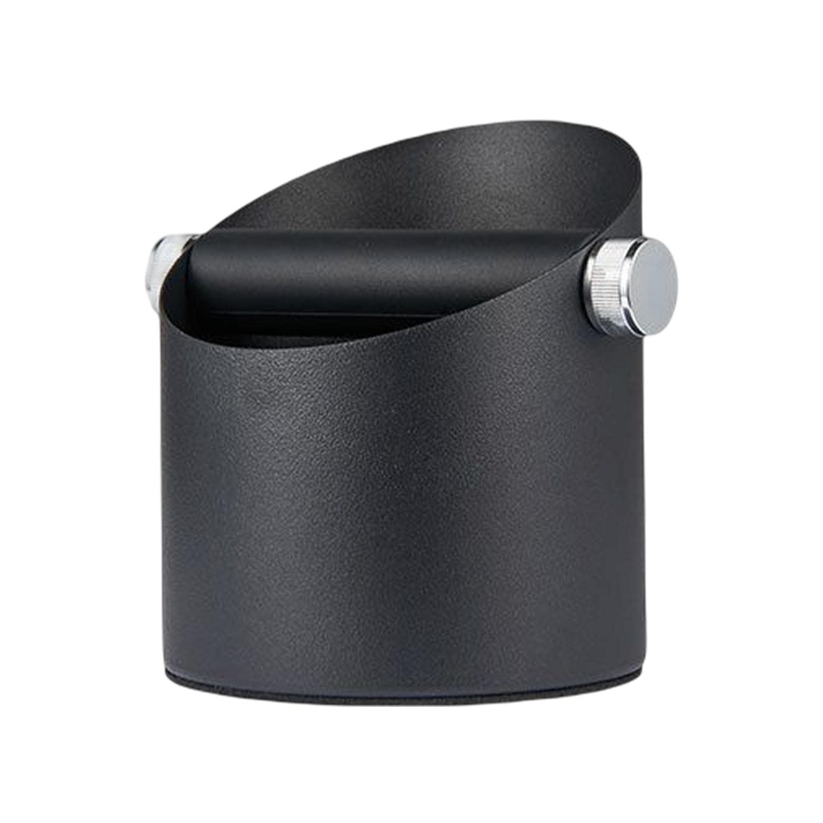 Caja deposito espresso de aluminio con diseño oblicuo elegante para posos de café