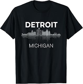 Detroit City Skyline Michigan Souvenir Detroit T-Shirt