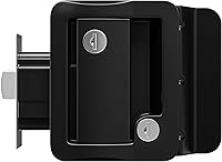 Vista 4 de Cerradura de puerta de entrada para remolque de viaje RV Cerrojo polar de paleta negra