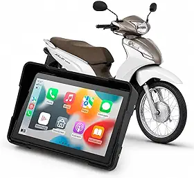 Multimídia Moto Hon Biz 125 5” CarPlay Android Auto Sem Fio Bluetooth Espelhamento IP67