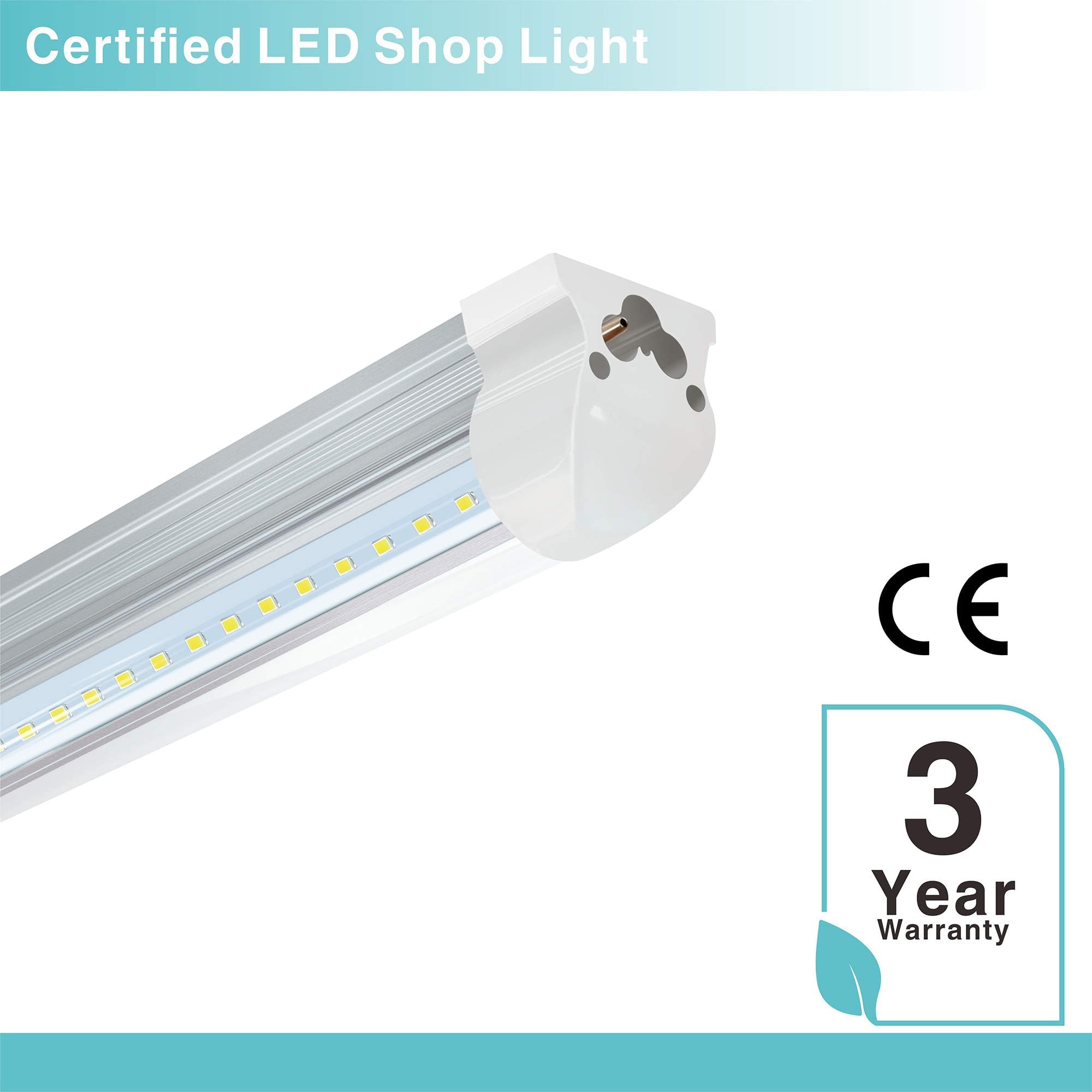 STASUN Luce Negozio 1,5m Confezione 6 Pezzi, Tubo LED T8 40W 5200lmn Integrato, Luce Diurna 5000K, Forma a V, Copertura Trasparente, Luci LED Negozio Collegabili con Spina per Officina, Magazzino