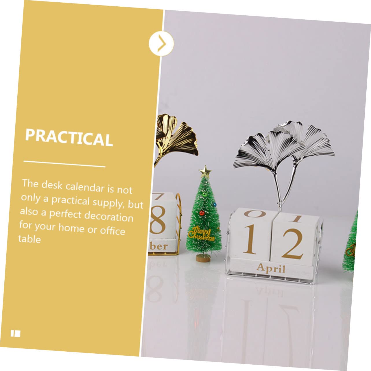 SEWACC 5 Calendarios De Escritorio Con Hojas De Ginkgo Decoración Del Hogar Calendario De Bloques De Pie Calendario De Bloques De Granja Decoración De Oficina Para Mujeres Bloques