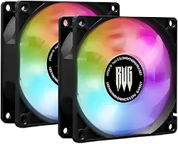 Kit 2 Cooler fan ARGB para Gabinete Pc 12x12cm Ventilador de CPU Silencioso com Iluminação RGB