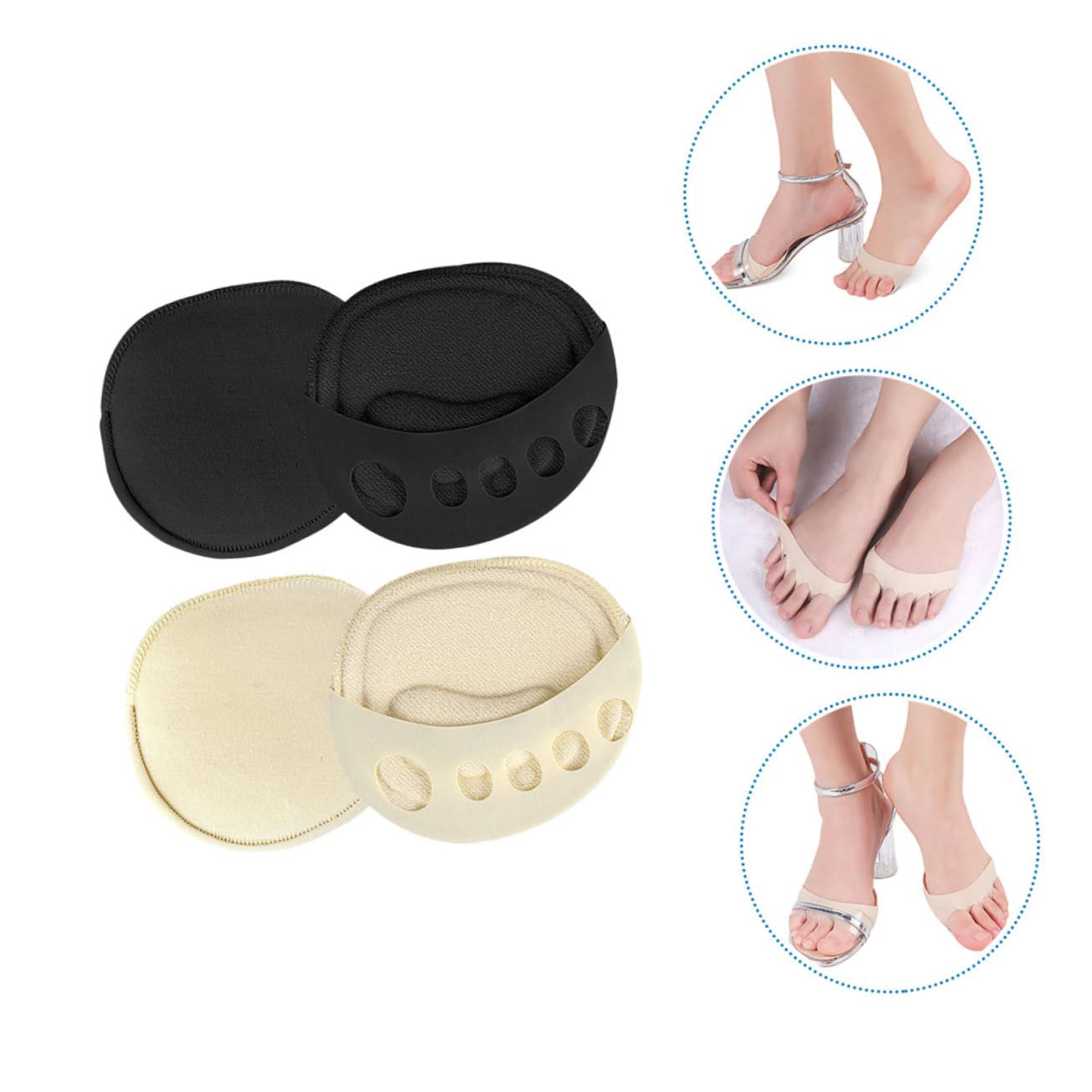 CALLARON 4 Sätze Unsichtbare Fünf-zehen-socken Liner Für Frauen Atmungsaktive Fingersocken Unsichtbare Halbiner -socken Halbpalmensocken Halbsocken Für Damen Baumwolle 2 Paare * 4