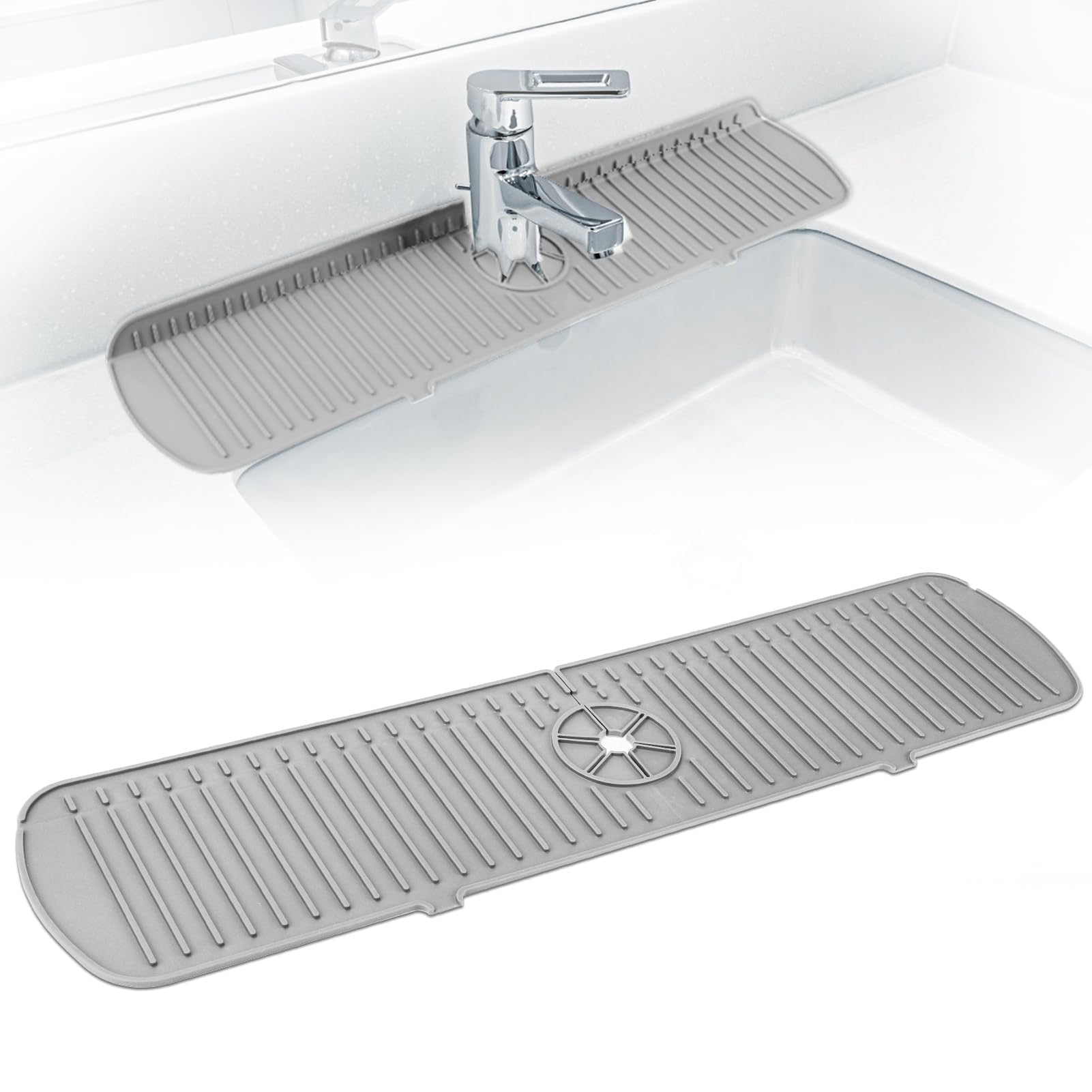 Paraspruzzi Silicone Per Rubinetto - 2 Pezzi Nero/Grigio Per Cucina E Bagno - Foto 10