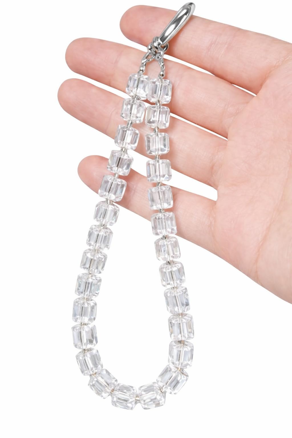 Crystal Cube Beaded Wristlet Phone Strap – 10.5” Multicolor Detachable Hand Strap Lanyard, Fashion Sparkling Bead Phone Charm Chain for Wallets, Keychains, Purses & Accessories Multicolor-image-45