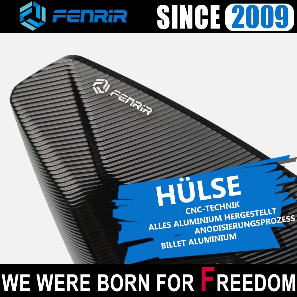 FENRIR E24 Lenkerendenspiegel Motorrad Spiegel Seitenspiegel rückspiegel E Geprüft Blendschutz schwarz CNC Zum Roller Sport Klassiker Cafe Racer Z900 Z650 MT07 MT09 F900R S1000R GSXS750 TRIDENT 660