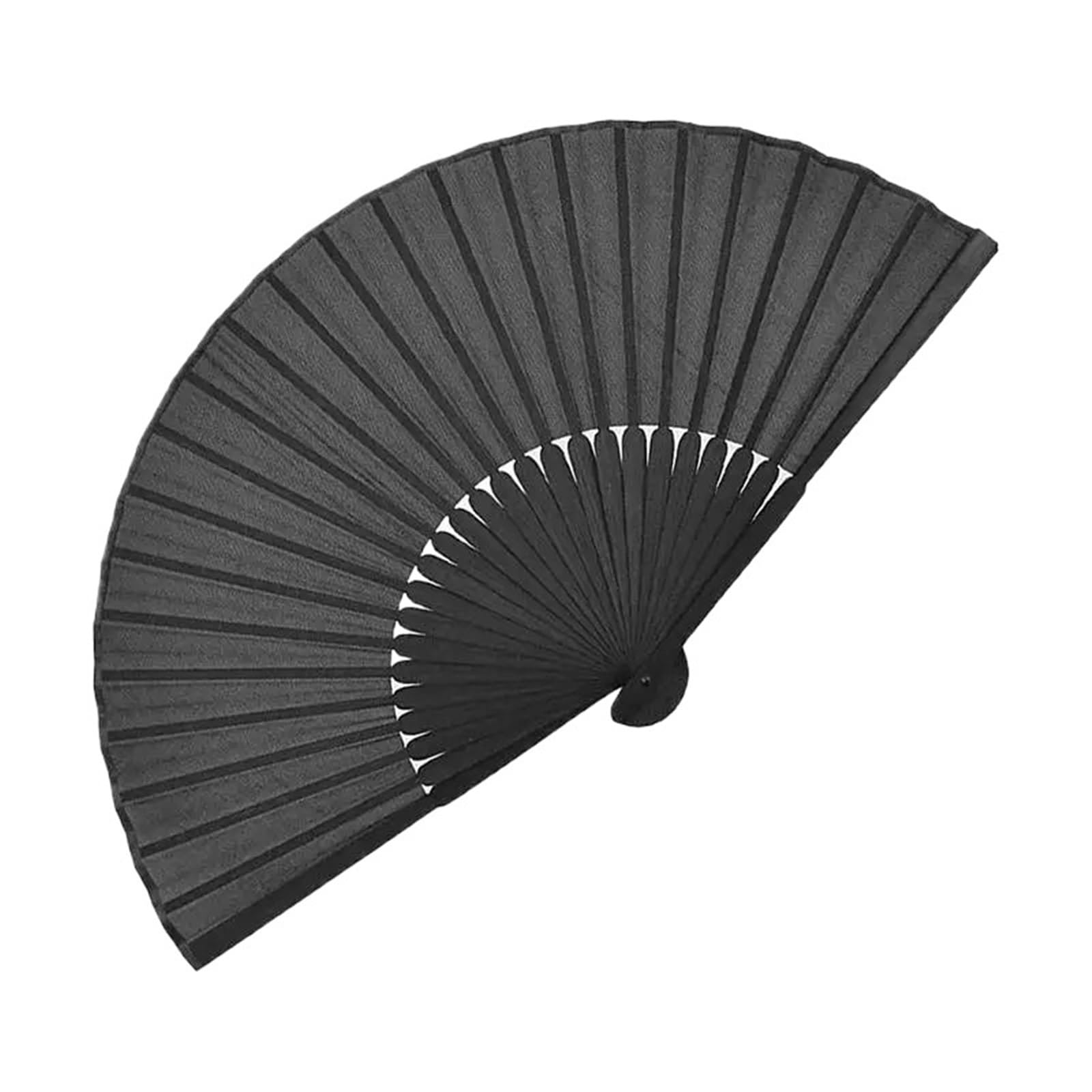 Handheld Folding Hand Portable Black Folding Fan With Hinge For Outdoor Activities Work Areas Travel School