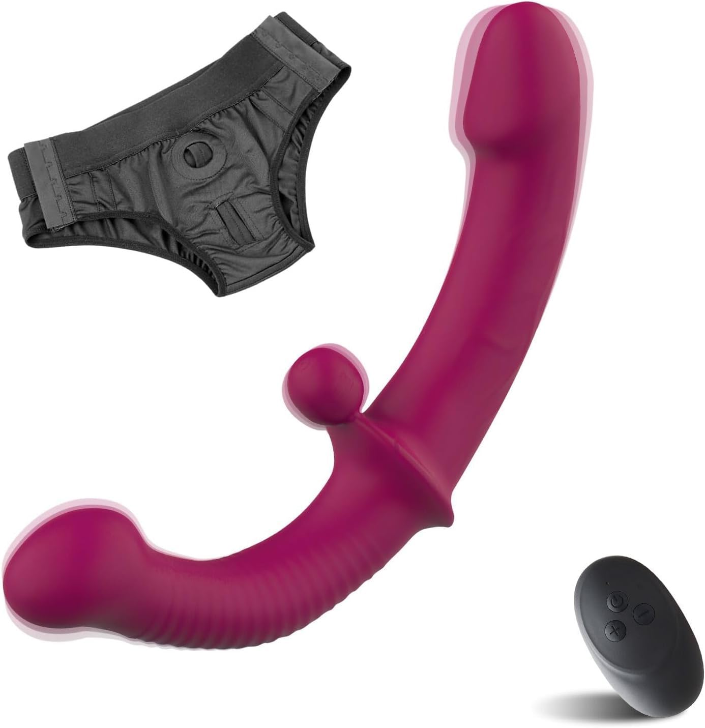 Strapon Dildo Doppio Vibratore per Coppia Donna, Strap On Indossabile Vibratoriper Donne Vibratore Clitoride Punto G Dildo Anale, Fallo Indossabile Sex Toys Sessuali per Donna Sexytoysys Coppia, Scuro