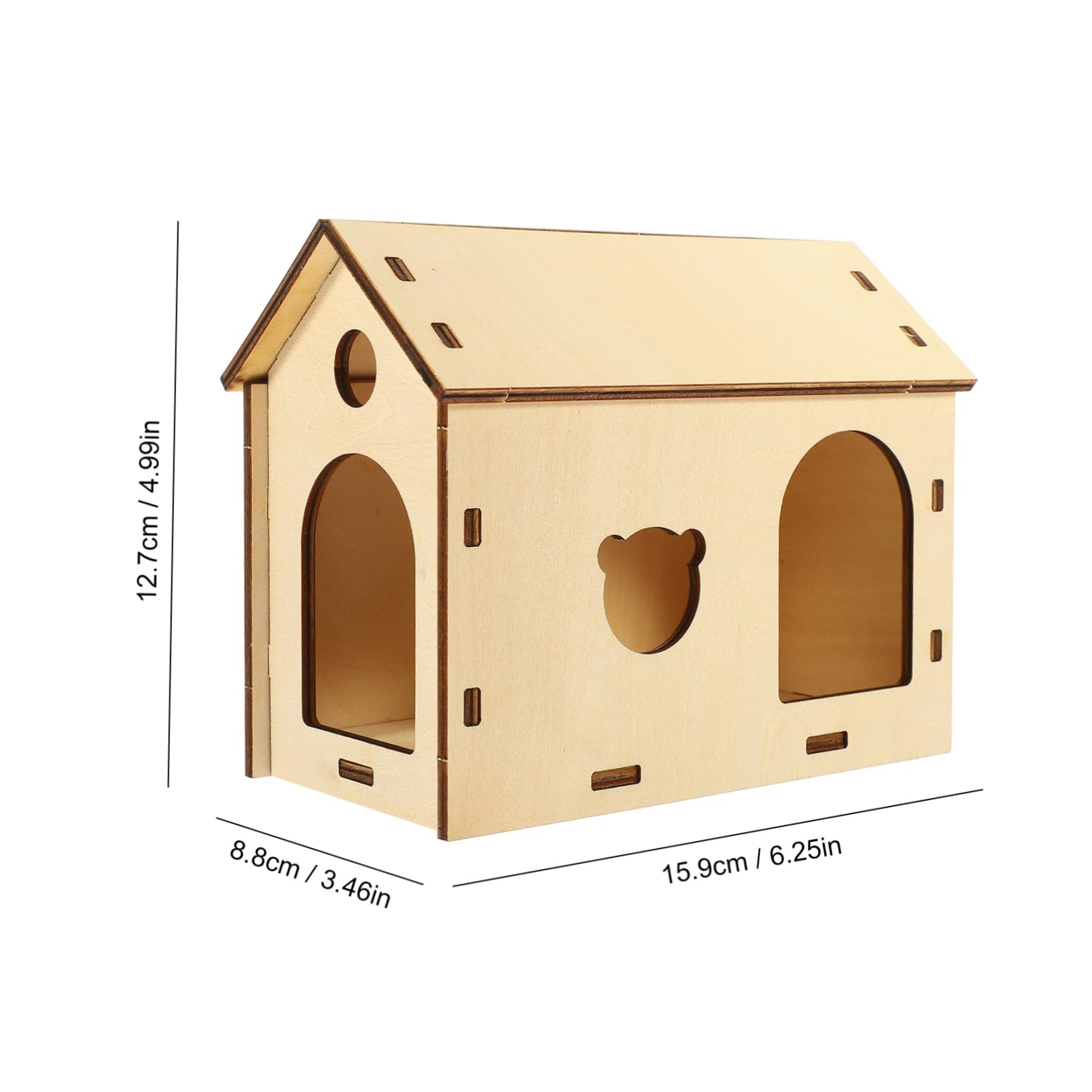 HANABASS DIY Assembly Hamster Hideout Comfortable Wooden Hut for Small Pets Decorative House Play Area for Hamsters Chinchillas and Other Small Animals