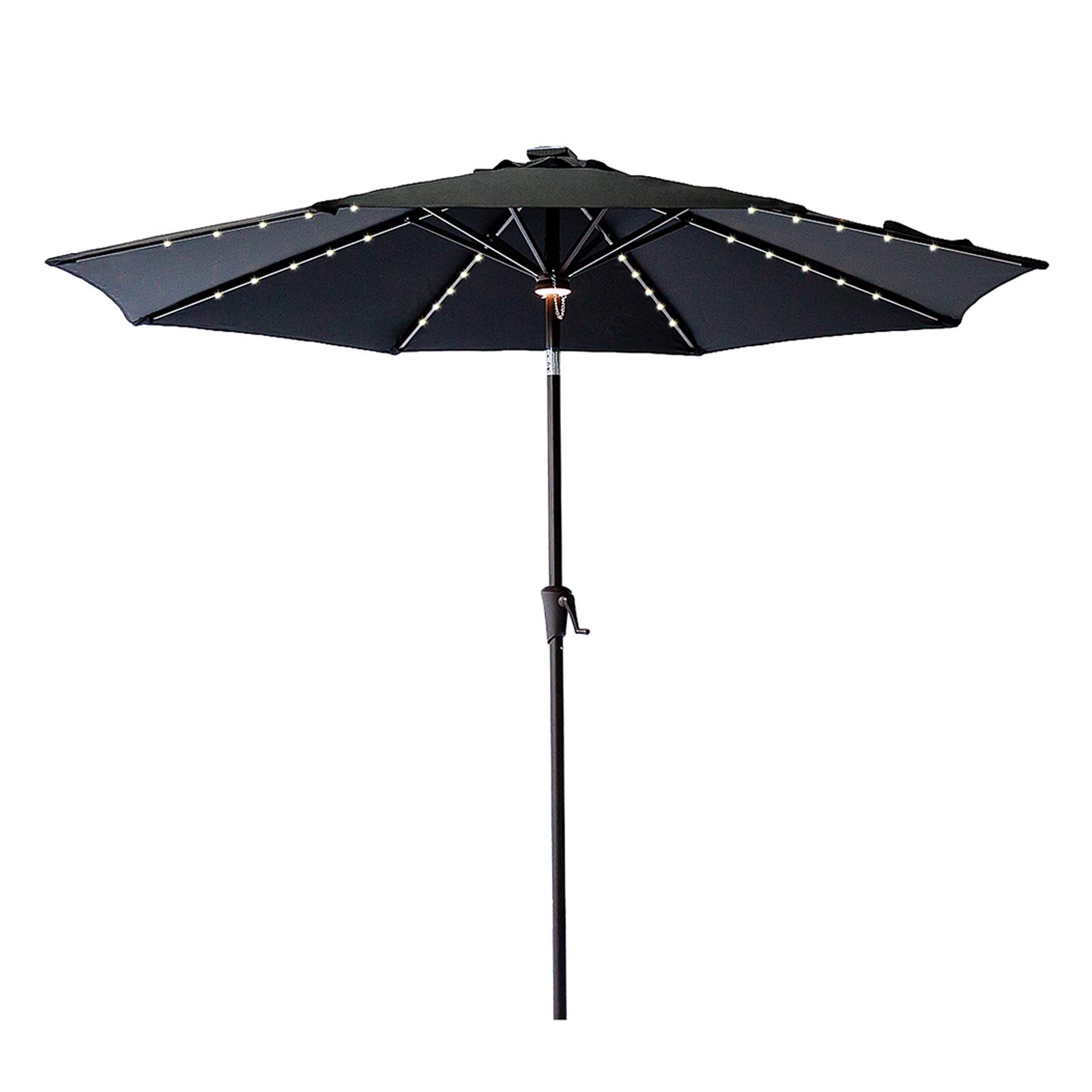 Sponsored Ad - C-Hopetree 11 ft Outdoor Patio Market Umbrella with Solar LED Lights and Tilt, Black