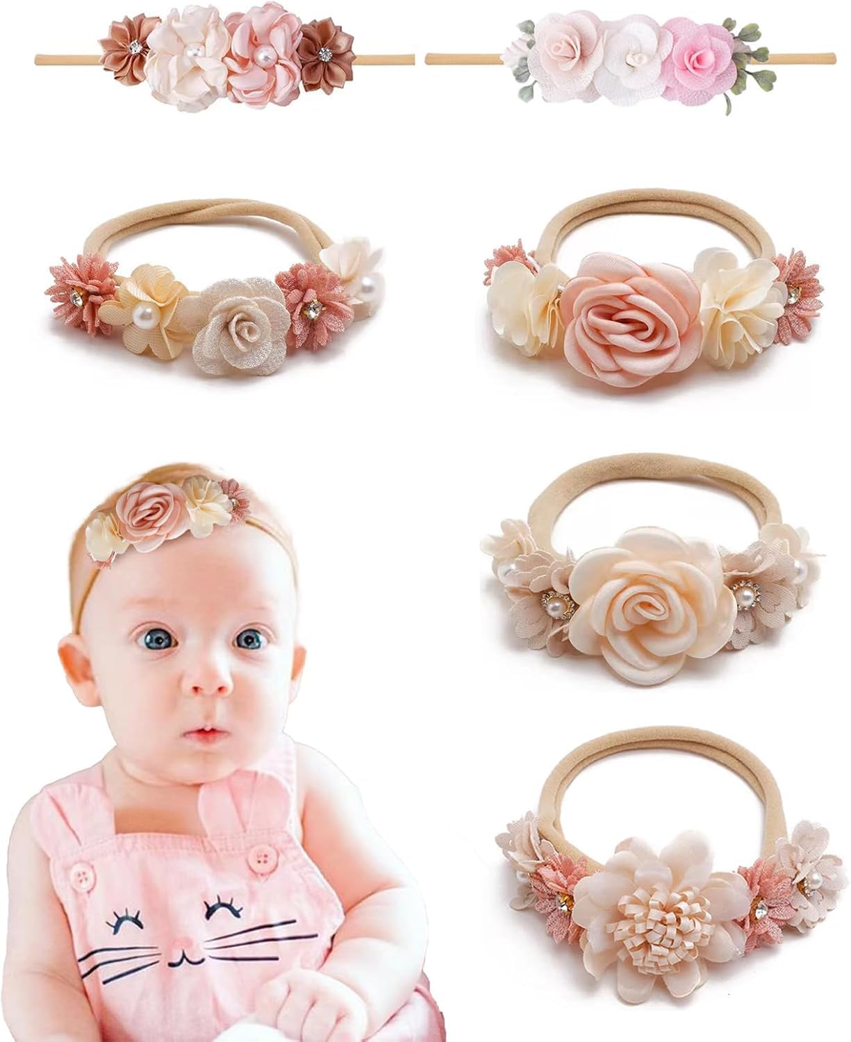 Fascia per capelli con fiori in tulle Mayoral