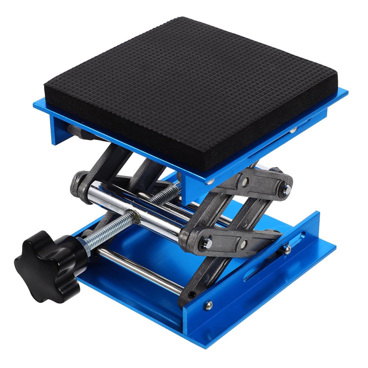 Soporte de aluminio ajustable para gato de laboratorio con amortiguador Absing Spon de 15 x 15 cm, plataforma de elevación de tijera de 7,5 a 27,5 cm de altura, soporte antideslizante para carpintería