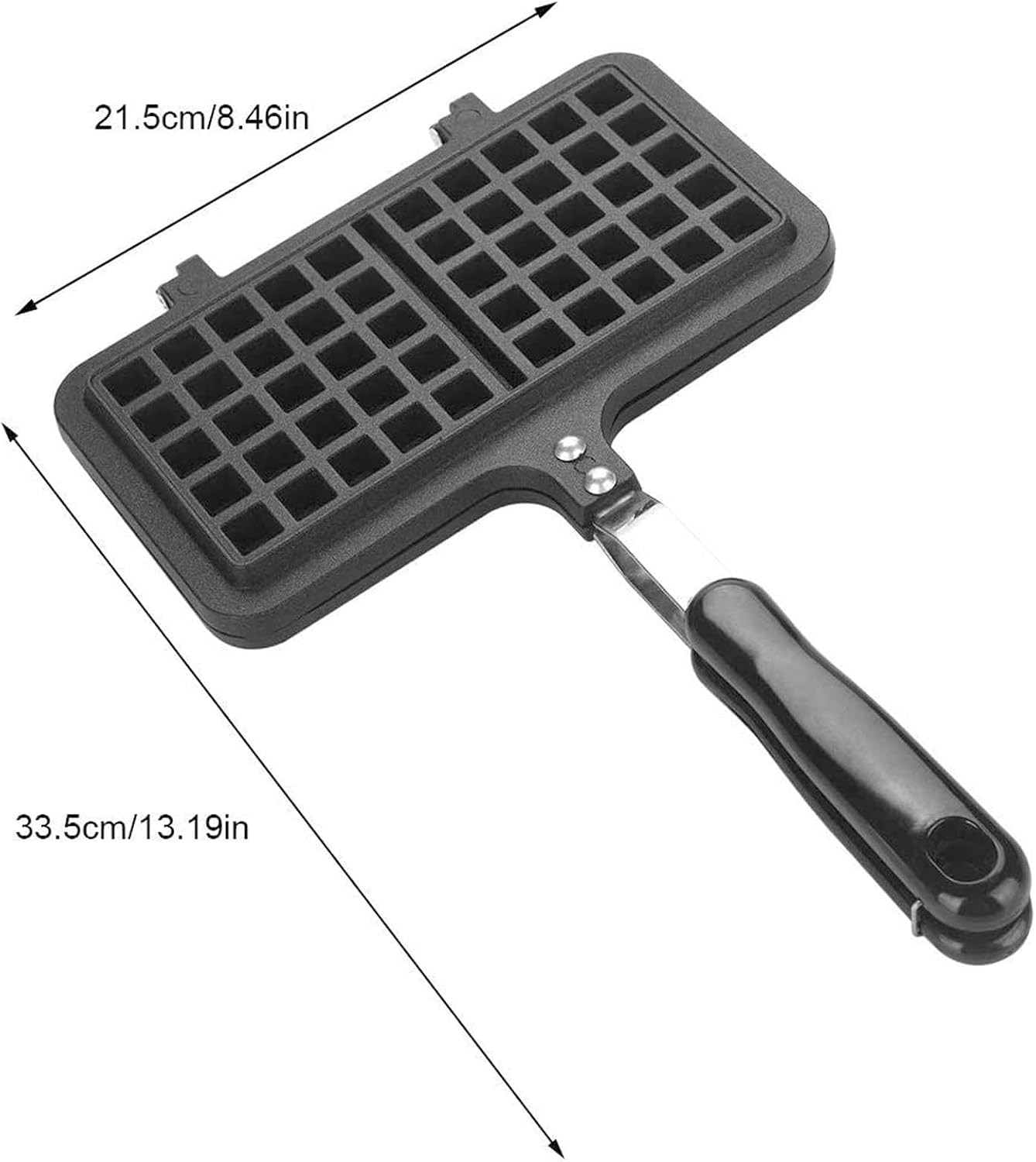 Agatige Stovetop Waffle Maker, Aluminum Dual Head Nonstick Cast Iron Portable Waffle Maker for Panini Sandwich Toaster Breakfast Snacks Cooking Baking Tool, 13.19x8.46in