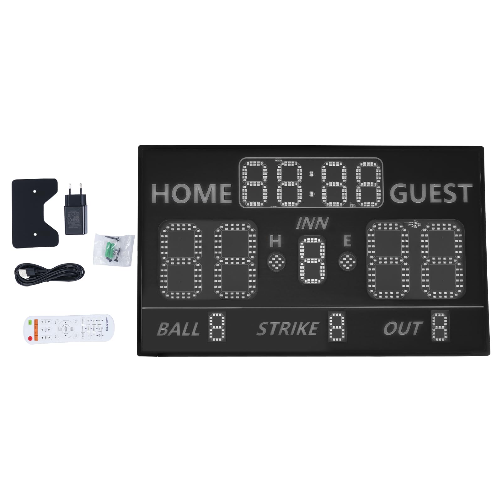 Lavagna digitale con telecomando, lavagna elettronica a LED con timer, orologio promemoria, suono, lavagnetta da baseball portatile, segnapunti digitale, contapunti elettronico per giochi all'aperto