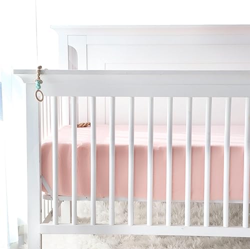 Miniatura 8 de Juego de 2 sábanas de muselina para cuna para niña y niño, transpirables y cómodas, sábana de cuna neutra para bebé, colchón ajustable para cuna y