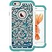 MagicSky iPhone 6s Case, [Shock Absorption] Studded Rhinestone Bling Hybrid Dual Layer Armor Defender Protective Case Cover for iPhone 6 (2014) / iPhone 6s (2015) - Flower2