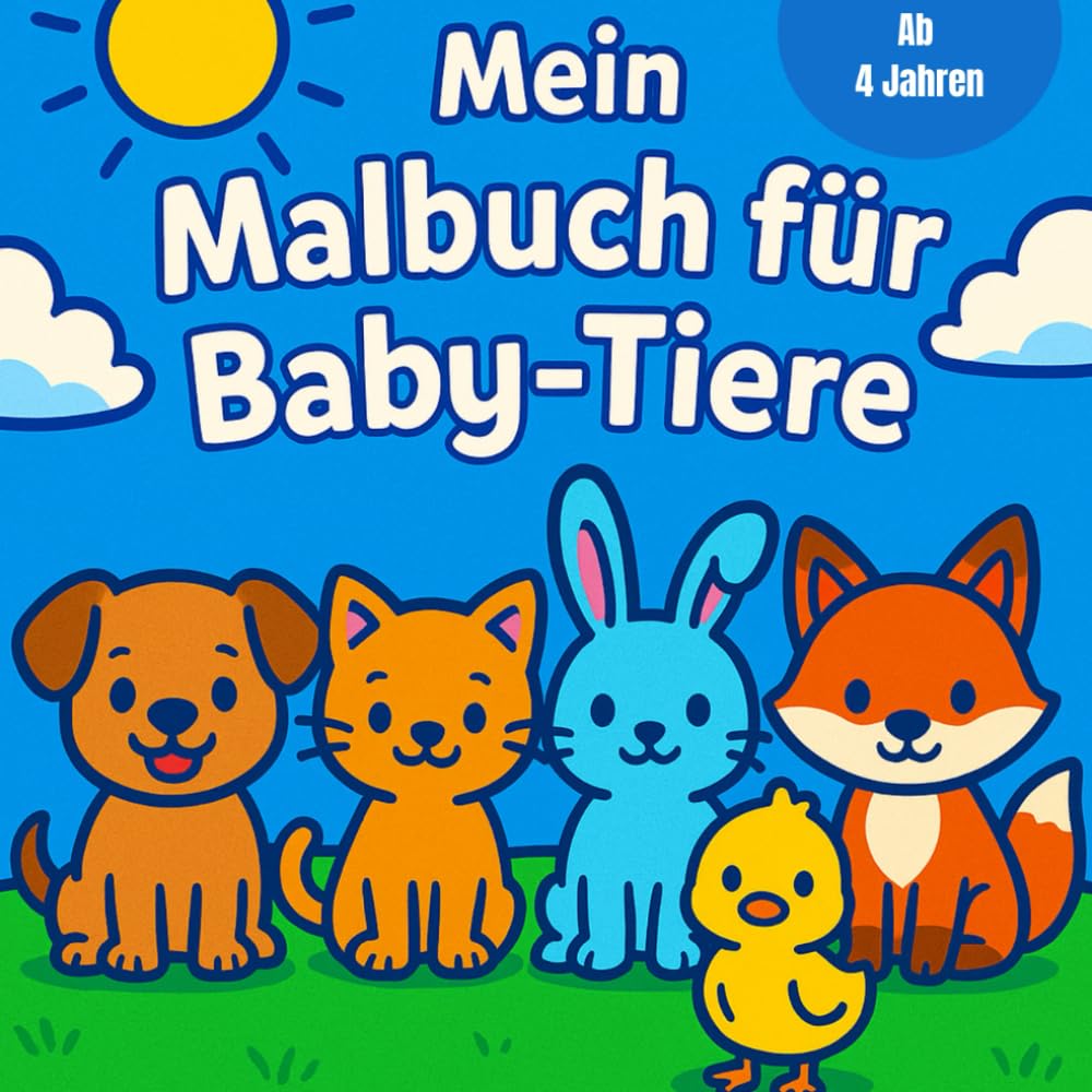 Mein Malbuch für Baby-Tiere – 53 süße Ausmalbilder für Kinder ab 4 Jahren