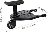 Vista 2 de Rhinoon Tabla de cochecito 2 en 1 con asiento, cómodo pedal de cochecito con ruedas, tabla universal ajustable para cochecitos, se adapta a