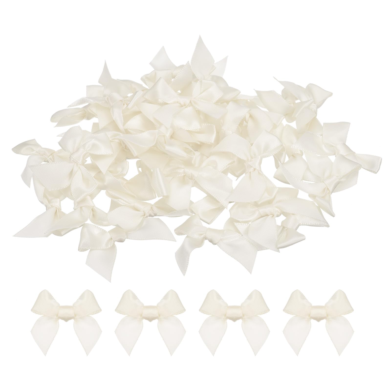 Psiokimi Lot De 300 Mini Nœuds En Satin, Nœuds Décoratifs Pré-faits Pour Emballage Cadeau, Loisirs Créatifs, Scrapbooking, Couture, Décoration Cadeau