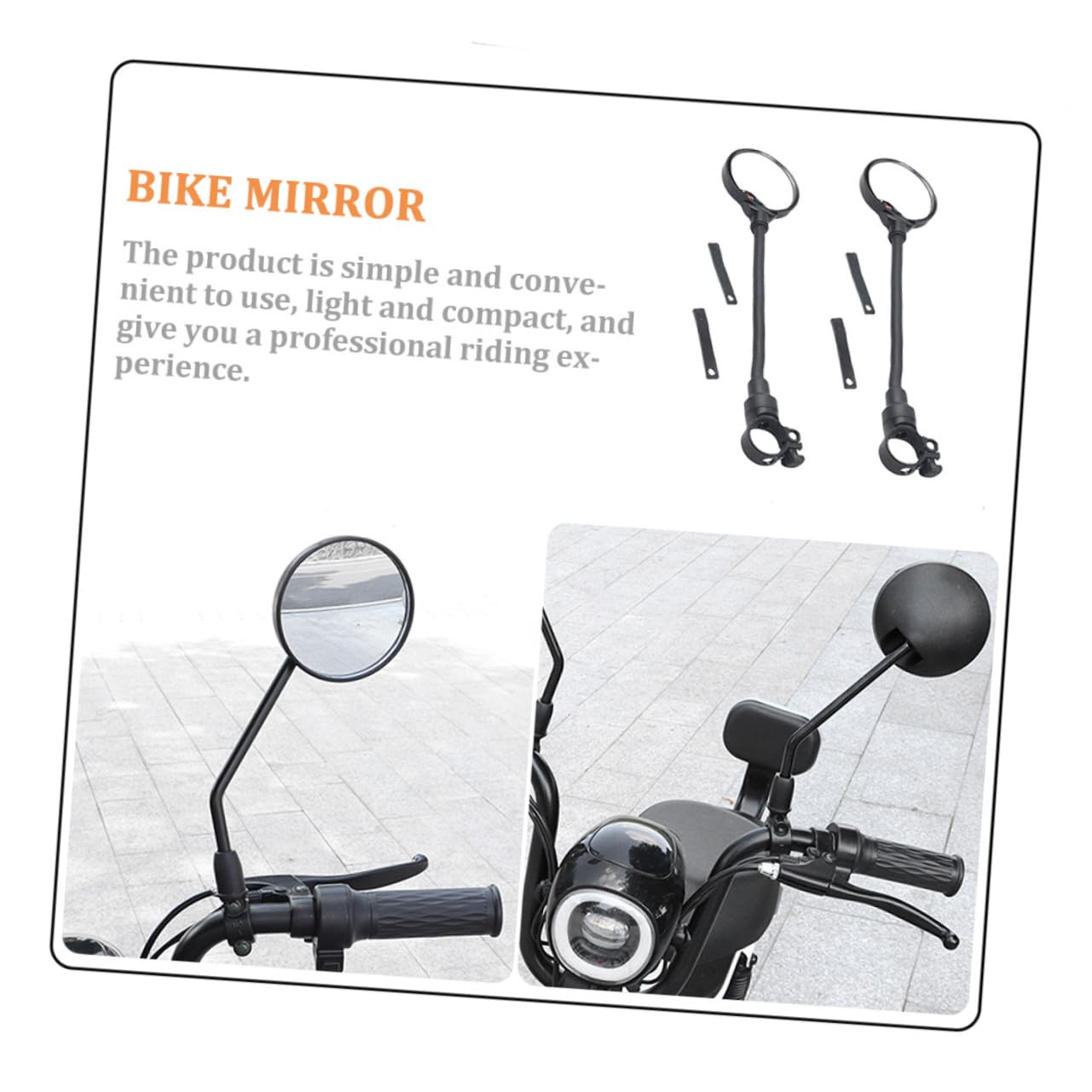 Gatuida 2piezas Espejos Retrovisores Aplicables para Manillar de Bicicleta y Motocicleta Retrovisores Giratorios para Ciclismo Ajustables Manguera del Espejo Retrovisor