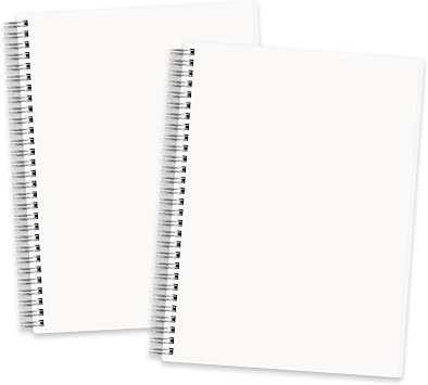 RETTACY Blank Journal Notebook, 2-Pack, 160 Pages per Pack, B5 Medium Size 7.6 10, 100 GSM Thick Paper, Spiral-bound, Flexible Plastic Cover, for Sketching, Drawing, Painting