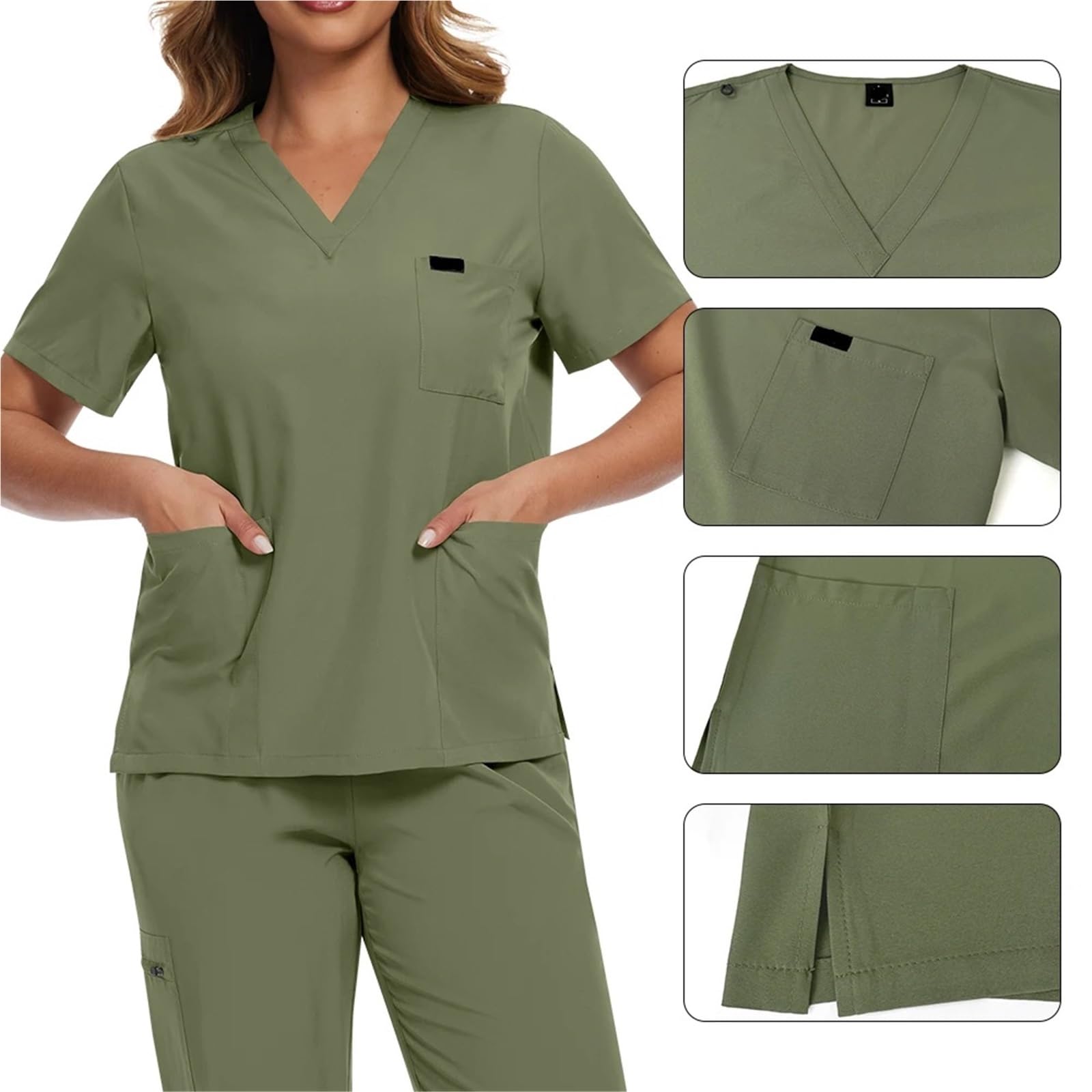 Uniforme Sanitario Mujer Beauty Salon Work Wear Top-Pants SPA Nursing Tunic Suit