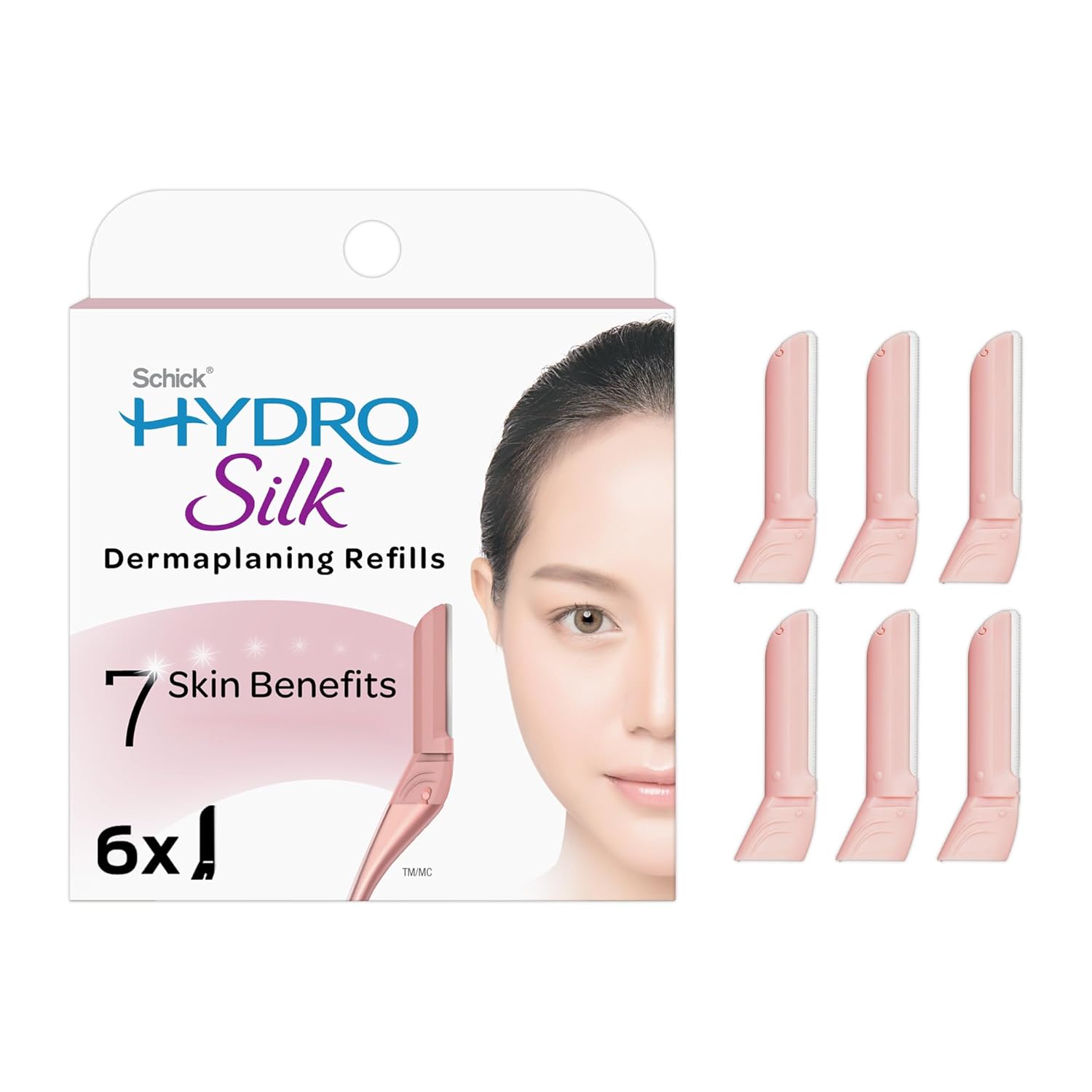 Schick Hydro Silk Dermaplaning Wand Refill Blades — Refills, 6 Professional Style