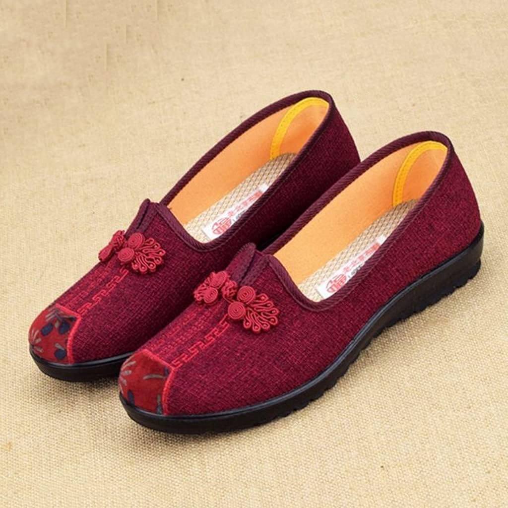 Uxzdx 毎日の軽量の快適な女性の靴中年のお母さん滑り止めの柔らかい底通気性のカジュアルな若い言葉のおばあちゃん靴 Color 39 Size Code 価格 Red