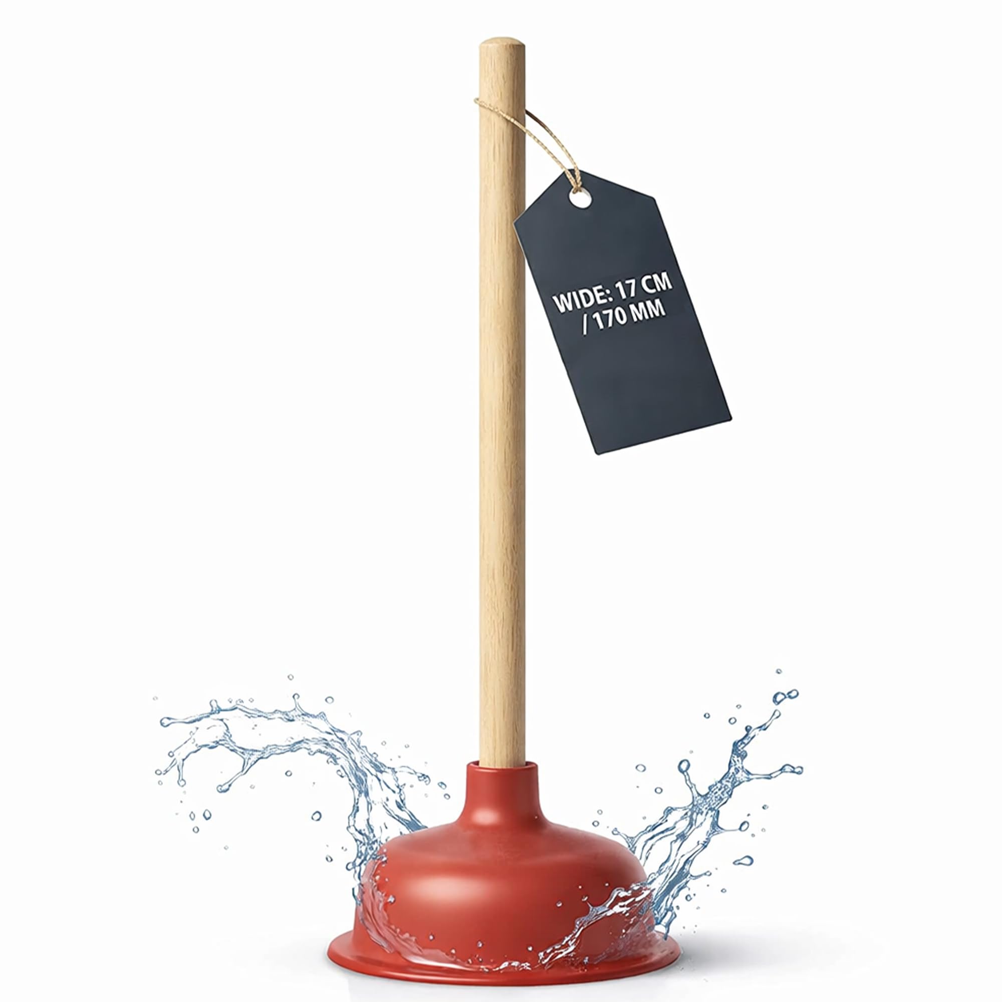 Drain Plunger 17cm / 170mm Wide Heavy Duty Sink Unblocker Suction Cup Cleaner for Kitchen & Bathroom, Showers, Toilets & More