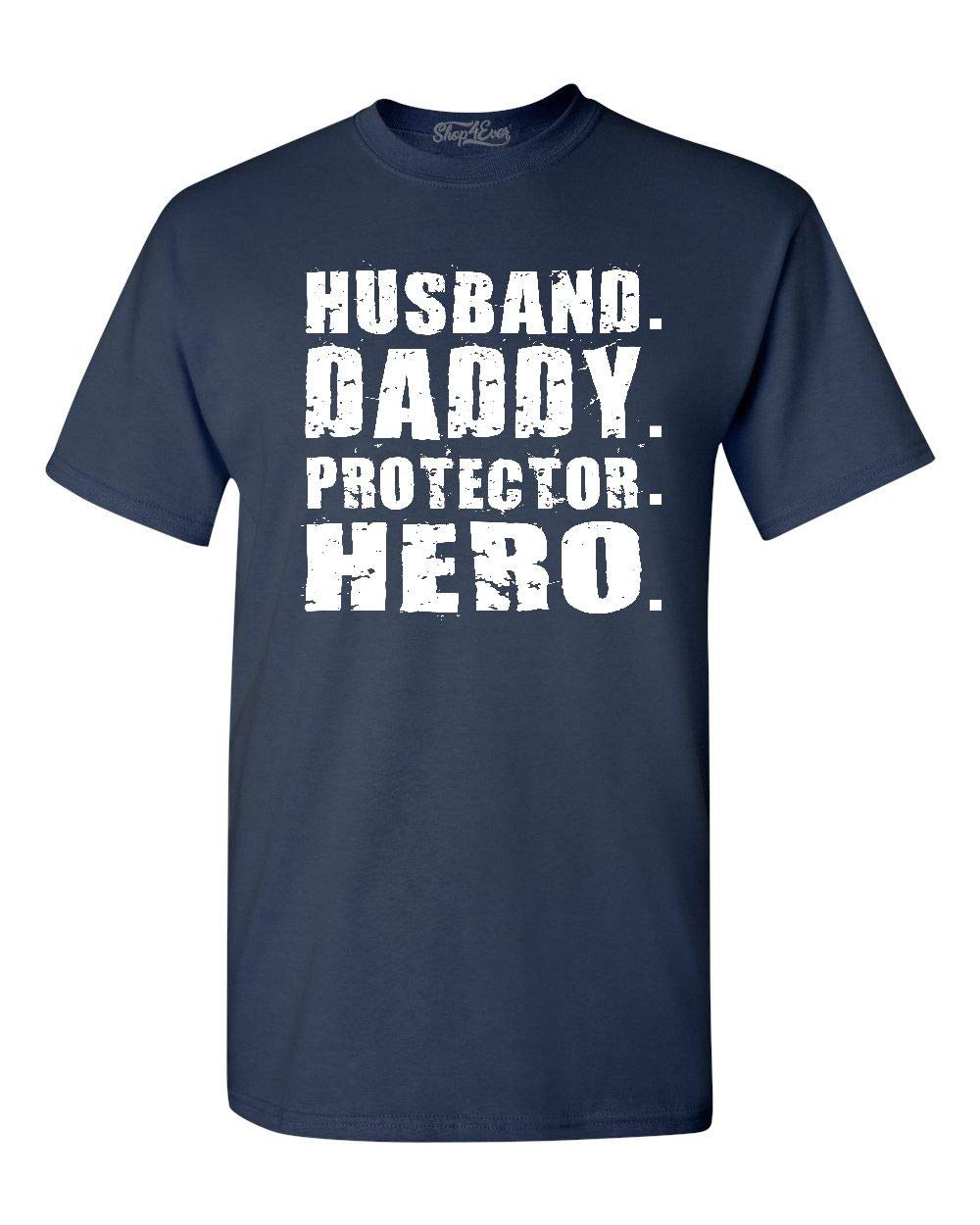 shop4ever Ehemann Daddy Protektor Hero T-Shirt - Blau - 4X-Groß