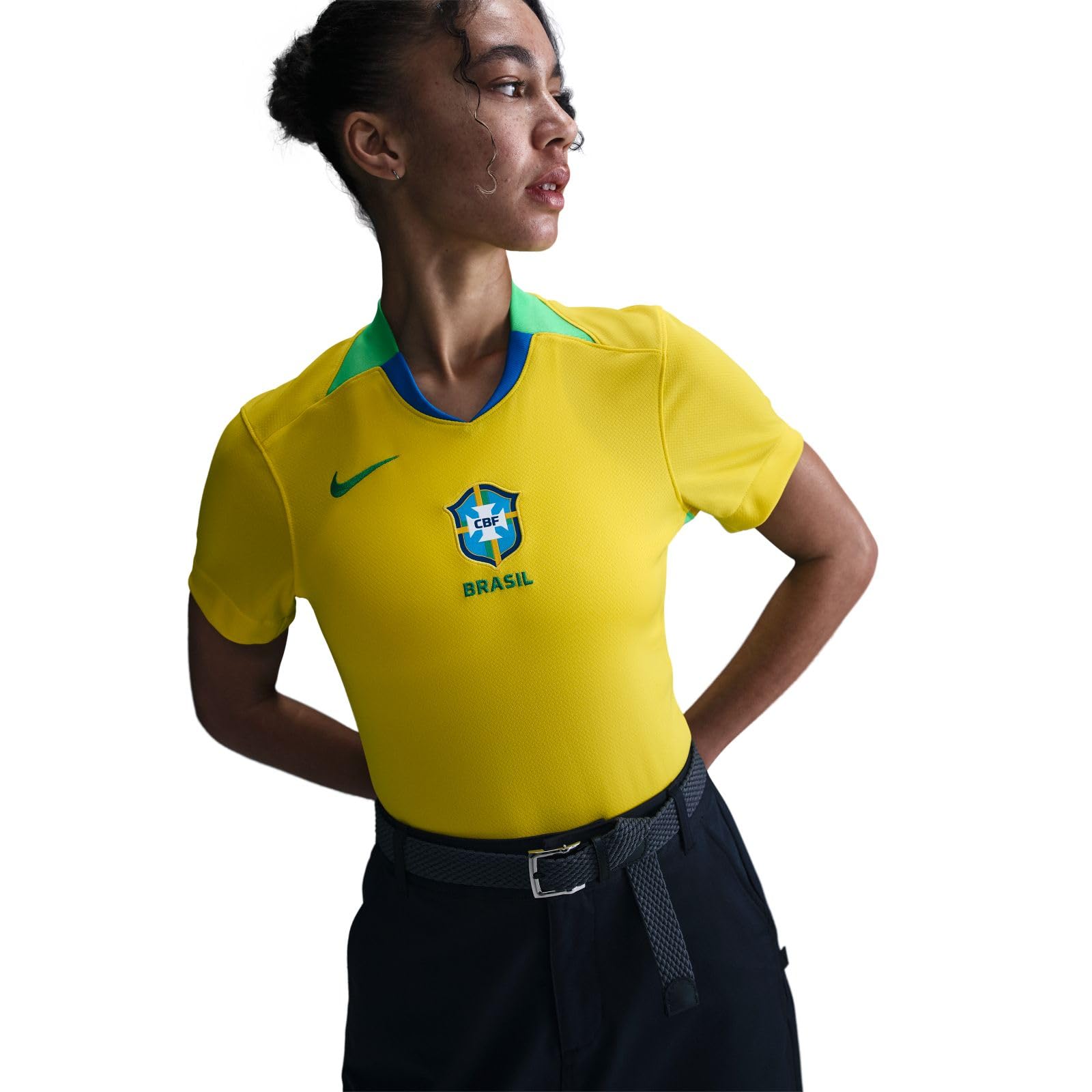 Nike Brasilien 2025 Stadium Home (Frauenteam) Nike Dri-Fit Replika-fußballtrikot für Damen Nike Maglia da Calcio Dri-Fit (Donna) Donna