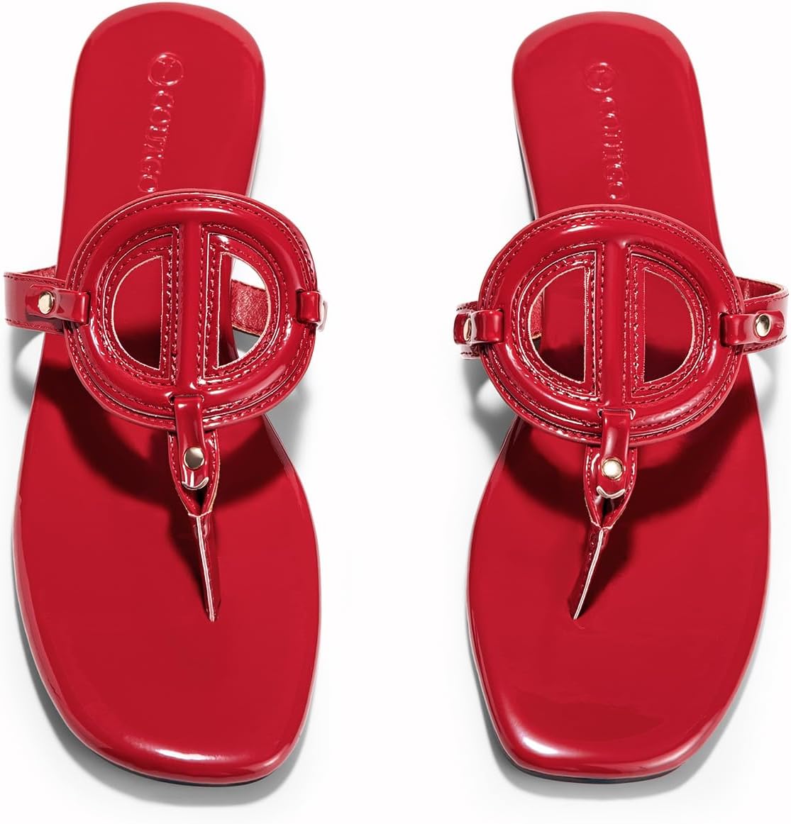 Coutgo Womens Flat Thong Sandals Square Open Toe Flip Flops Slip On Slides Dressy Summer Beach Shoes - Image 6