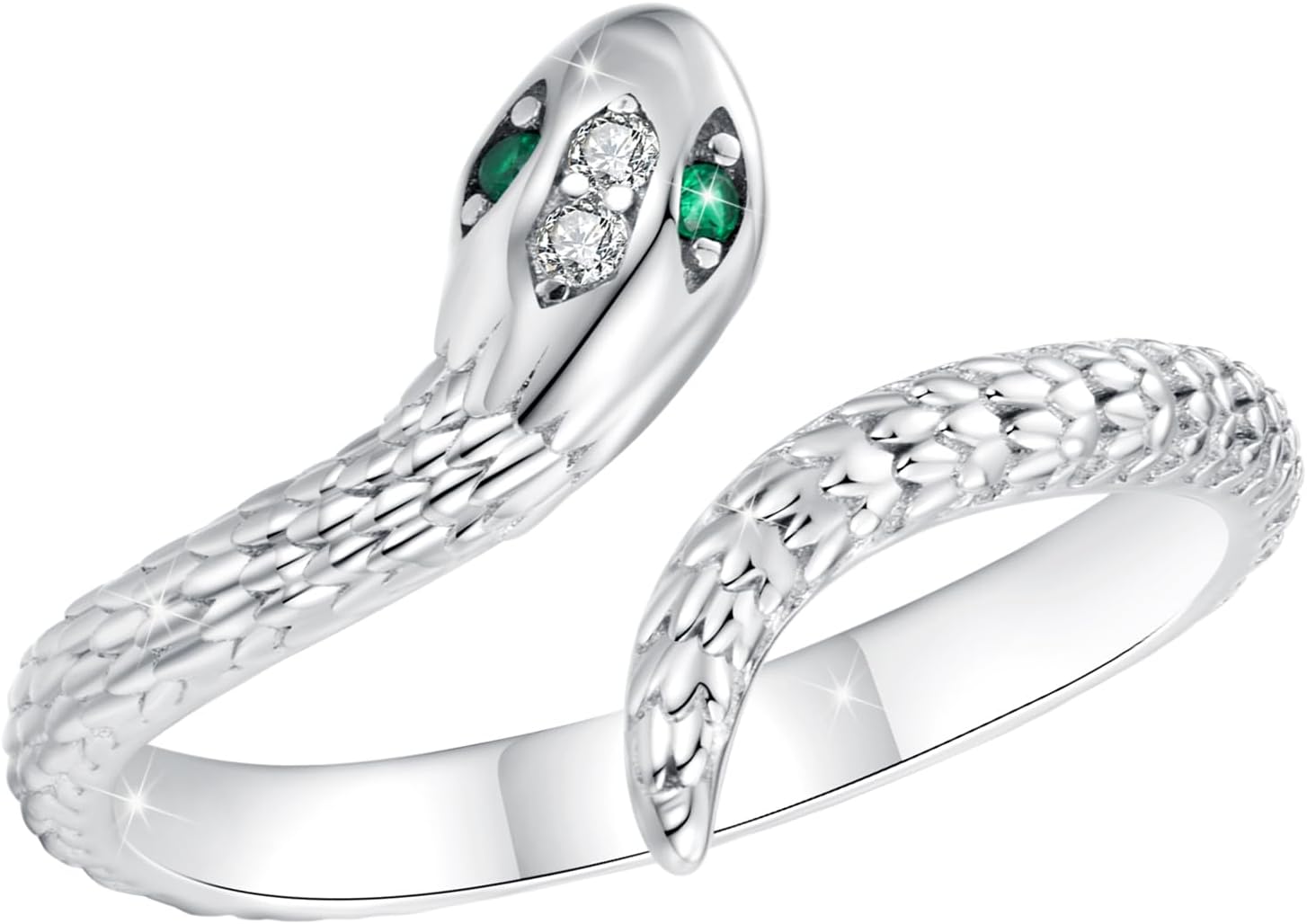 WOSTU Animal Open Adjustable Ring Playful Cat Dachshund Snake Koi Fish Hummingbird Bat Heart Feather Stacking Ring for Women, Sterling Silver Plated Pet Memorial Jewelry Gift for Cat Lovers