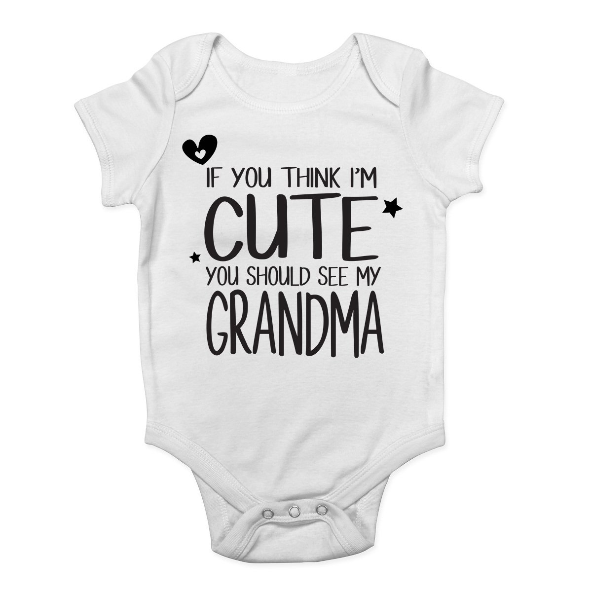 Shopagift Boys White If You Think I'm Cute You Should See My Grandma Cute And Girls Baby Vest Bodysuit