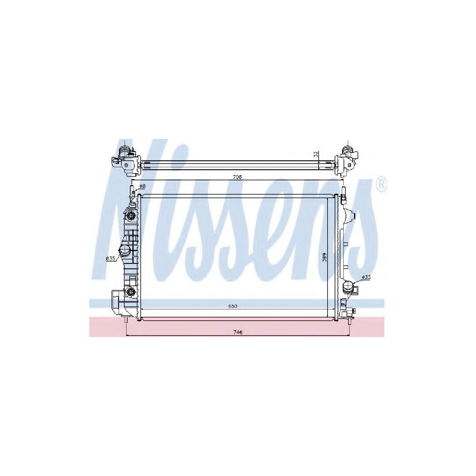 Radiador, RefrigeracióN Del Motor Nissens 63113A-image