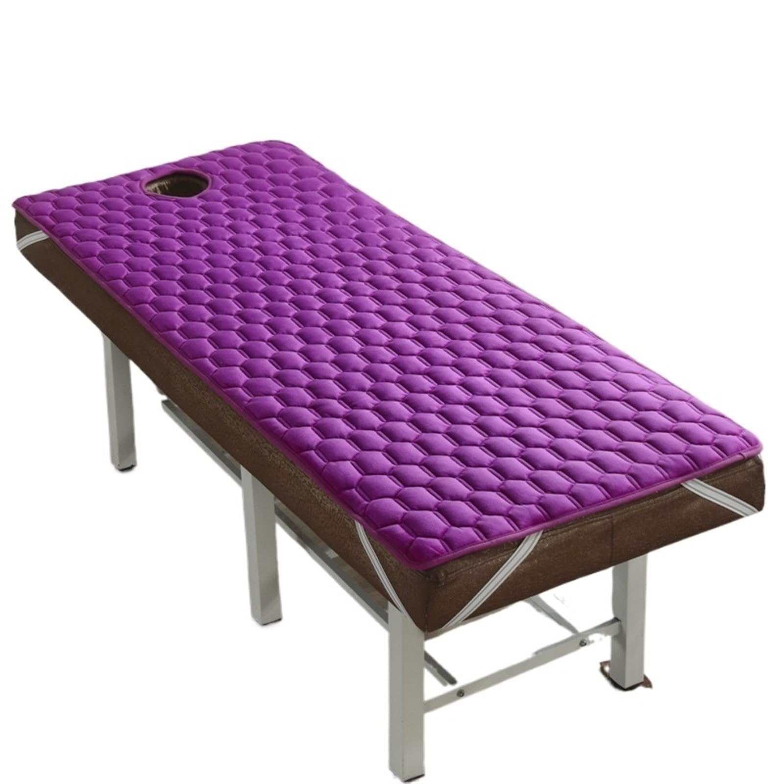 Topper for Massage Bed Beauty Salon Bed Mattress Toppers Thickened Cushion Anti Slip Room Mat Tuina Massage Pad With Hole(Purple,80x190cm)