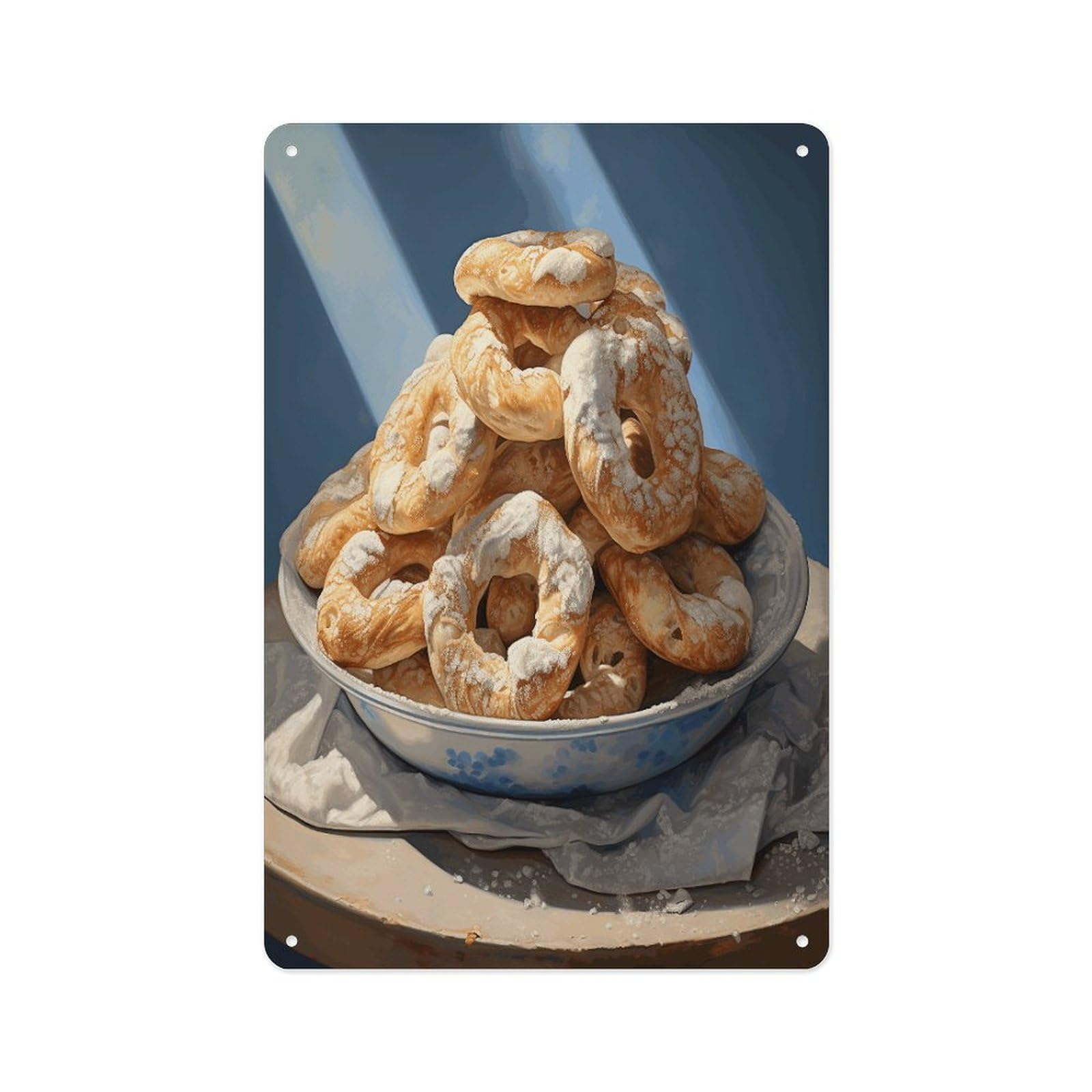 Fekiloot Style Pretzel Dough Pictures Wall Decor Metal Signs Tin Signs Poster