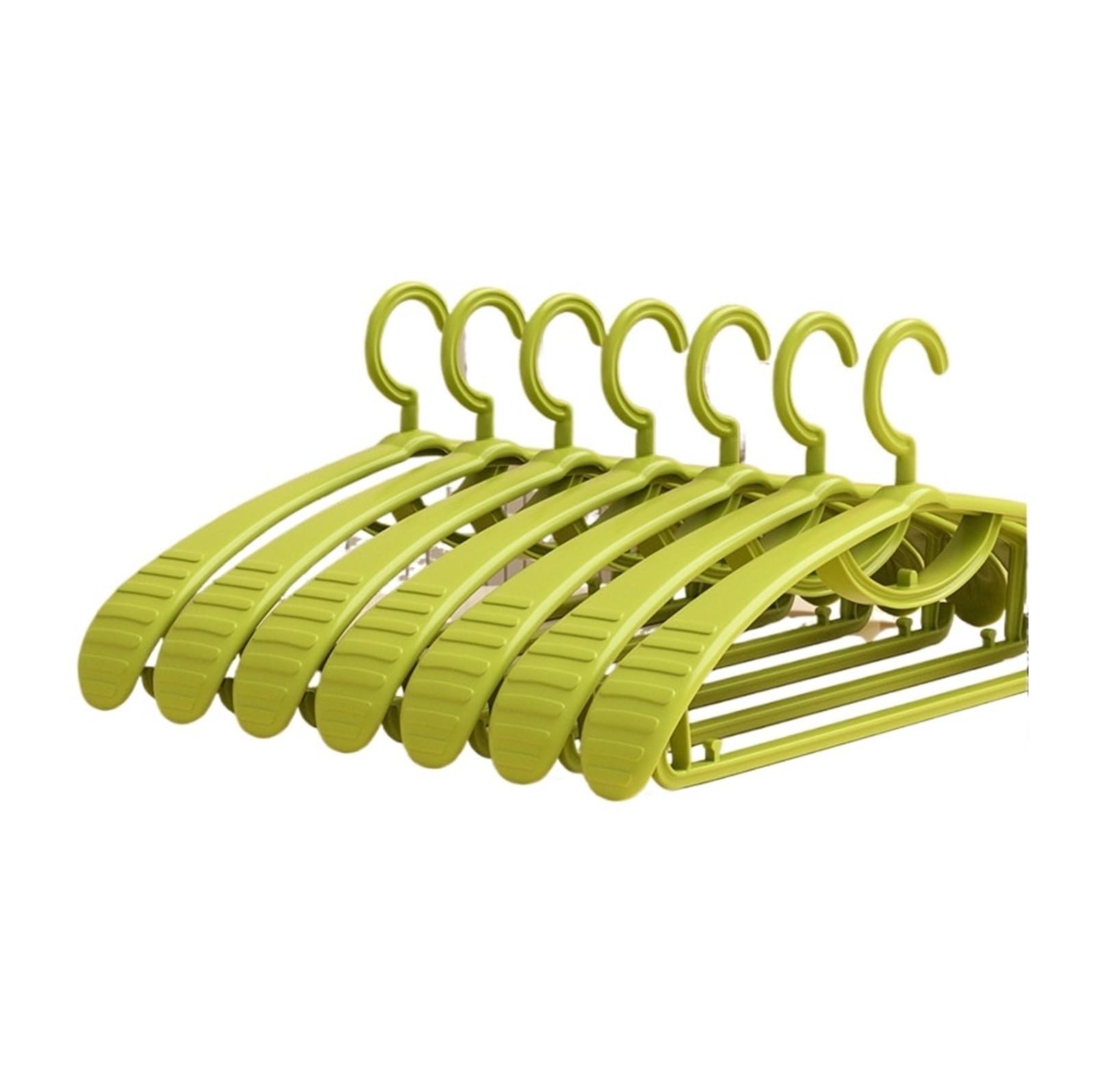 10pcs Wide Shoulder Thickened Non-slip Clothes Hanger Household(Green)